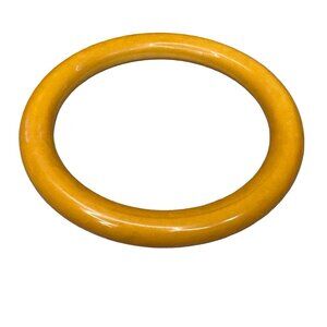 Vintage Yellow Butterscotch Bakelite Bangle Bracelet 7.5" Retro Jewelry Tested
